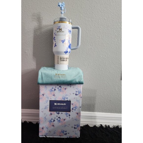 Stanley X Love Shack Fancy Quencher 40oz Tumbler Holiday Rosa Beaux Blue - Picture 3 of 6